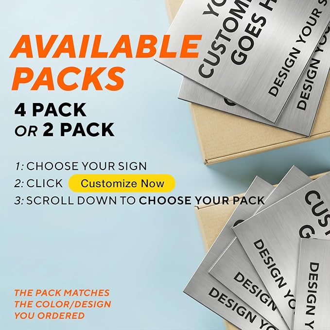Custom Outdoor Metal Sign - Personalized Aluminum Safety and Business Signs, Waterproof, Silver Brushed Metal, 7x7 In