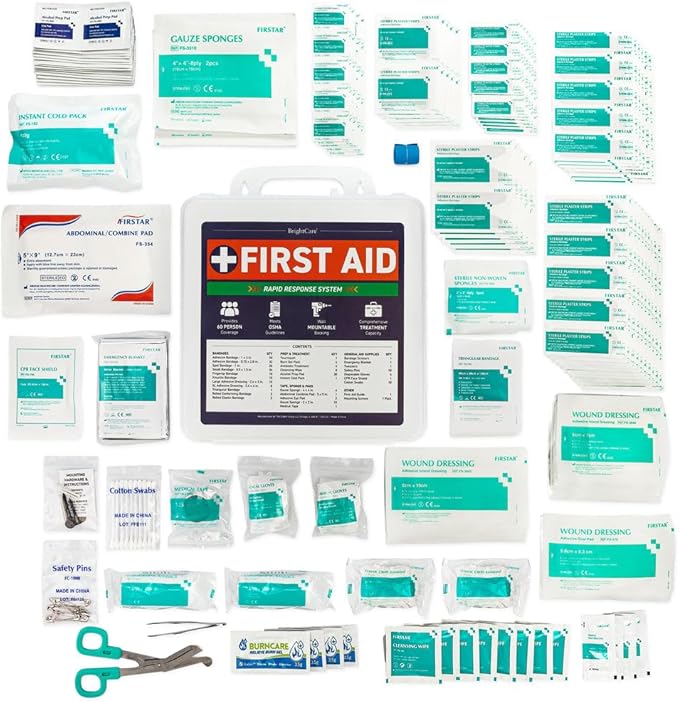 Professional First Aid Kit for Workplace, Wall Mountable & Portable with Hard Case, OSHA Compliant for Businesses, Office, Restaurants, Work Vehicles, Retail & Service Spaces - 280 Piece - Large