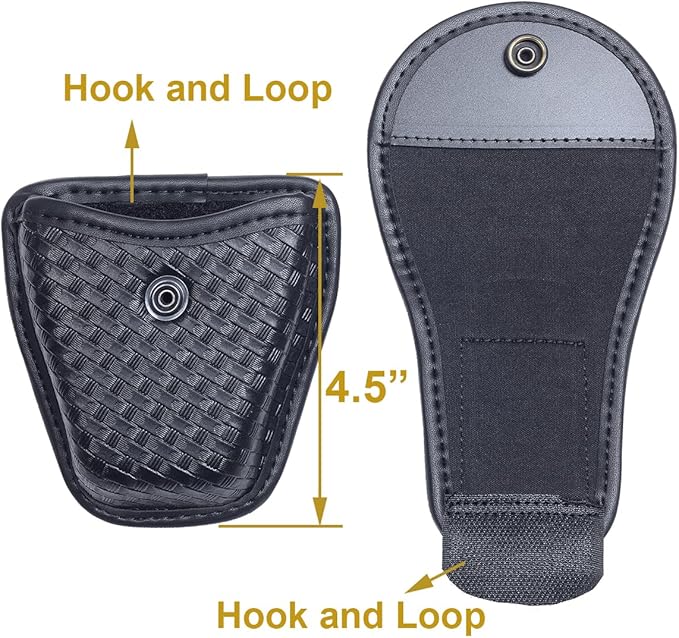 TAFTACFR Molded Single Handcuff Pouch Case for Duty Belt, Law Enforcement Holder With Removable Top Cover and Hidden Snap