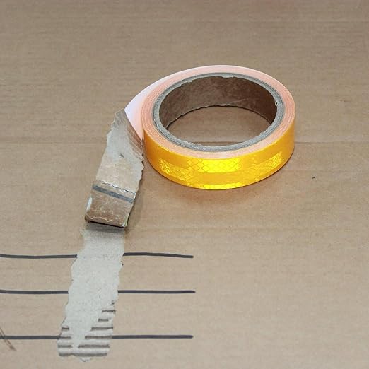 Yellow Reflective Tape 1 inch Wide for Trucks, Outdoor Waterproof High Visibility Safety Warning Reflector Sticker Strips (15 feet)