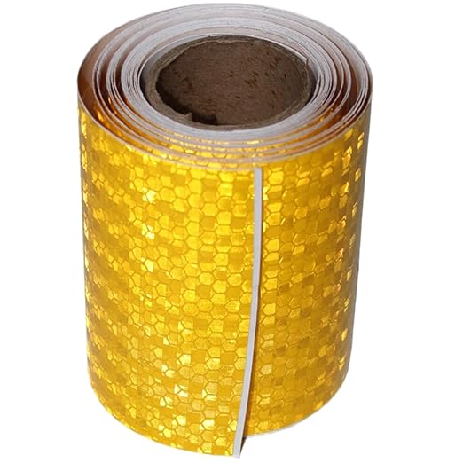 Yellow Reflective Tape 4 inch, Outdoor Waterproof Hazard Conspicuity Warning Industrial Marking Tape (10 feet)