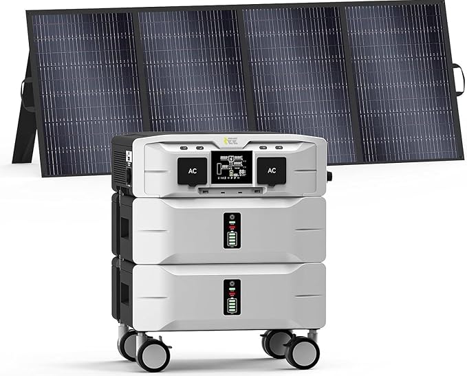 IEE 5120Wh Portable Power Station SP5000 with 400W Solar Panel, 120/240V 5000W(Peak 9000W) AC Output Solar Generator, Expandable Capacity, LFP Battery Generator for Home Use, Power Outages, RVs
