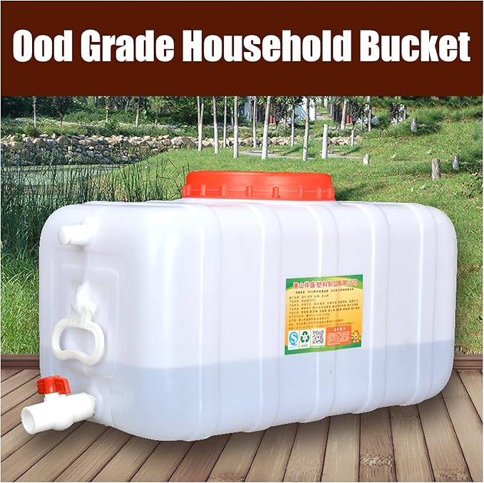 45L/75L/100L/200L Water Tank，Plastic Bucket，Food-Grade Rectangular Thickened Water Tower with Faucet for Household Water Storage(Size:45L)