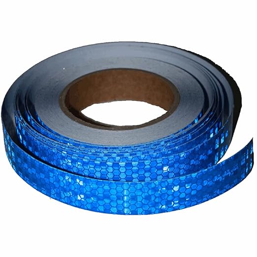 Reflective Tape Blue 1 inch, Outdoor Waterproof High Visibility Warning Industrial Marking Tape, Safety Stickers (68 feet)