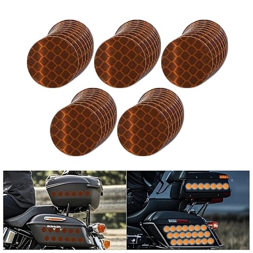 Non Fading Brown Reflective Stickers 1-inch Diameter Round Reflector, Outdoor Waterproof High Visibility Warning Adhesive Tape (50 Pcs)
