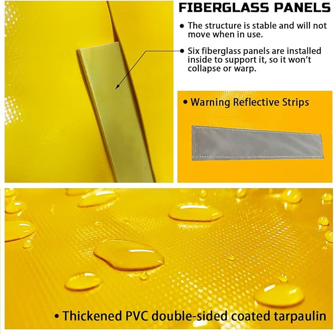 Flood Barrier 13Foot Length 12Inch Height, Flood Sandbag Alternative, Water Filled Flood Control Barrier,Reusable PVC Flood Prevention Tube, Water Barriers for Door Garage Home（Yellow）