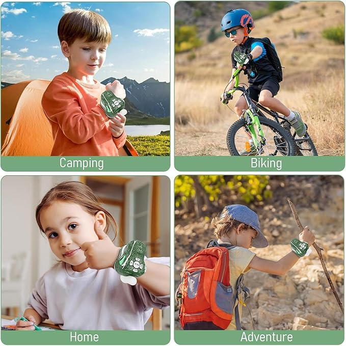 Dinosaur Walkie Talkies for Kids 2 Pack Camping Gear T-Rex Outdoor Toys for Boys Age 3-12 Year Old 3 Channel Walkie Talkies Birthday Gifts Easter Christmas Stocking Stuffers
