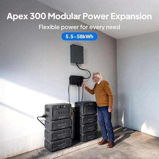 BLUETTI B300K with P090D-P150D, 2764.8Wh LiFePO4 Battery Pack for Portable Power Station Apex 300/AC500, Extra Battery for Home, Emergency, Road Trip