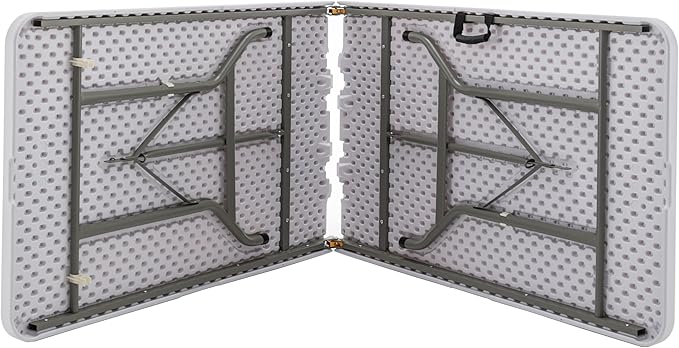 BTEXPERT 8-Foot - 96" Long White Plastic Folding Table Portable 30" Wide, 29" High, Indoor Outdoor Events Banquet Dining Party Patio