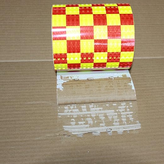 Reflective Tape 6 inch X 66 feet, Outdoor Waterproof Hazard Conspicuity Safety Warning Industrial Marking Tape