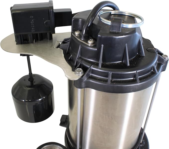 Wayne 1 HP Heavy Duty Submerisble Cast Iron and Stainless Steel Sump Pump with NEW Switch - Removes up to 6,100 Gallons of Water Per Hour