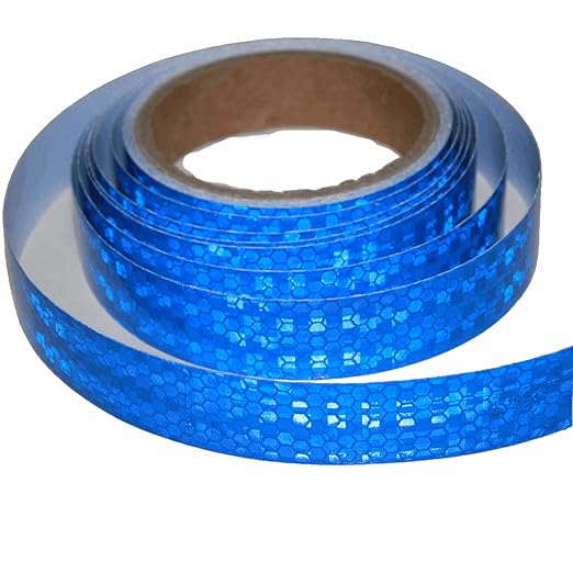 Blue Reflective Tape 1 inch, Outdoor Waterproof High Visibility Warning Industrial Marking Tape, Safety Stickers (15 feet)