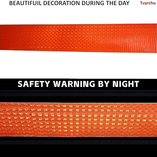 Industrial Reflective Tape Orange 2 inch Wide, Outdoor Waterproof High Visibility Safety Warning Adhesive Strips (66 feet, 5 Rolls)