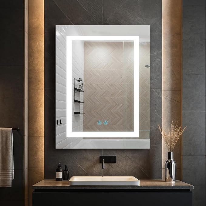 Blossom LED Lighted Medicine Cabinet Mirror for Bathroom 20x26 Inch, Right Hinge Recessed/Surface Mount - LED Mirror Cabinet with Lights, Defogger/3 Color Dimmer, Perfect Makeup Vanity