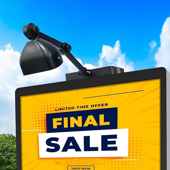 Commercial Solar Sign Lights,Solar Sign Light 5.5V 5.2W Solar Panel & Metal Aluminum Lamp Heads, Solar Billboard Light 3.7 Volts 5200 mAh (Single-Head floodlighting)