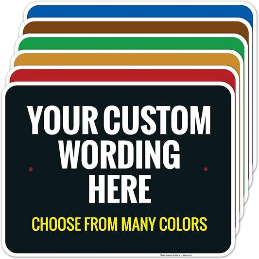 Custom Personalized Signs For Home, Office, Business, Delivery, Decor, Indoor/Outdoor Use Yellow Sign, 18x24 Aluminum Inches, Rust Free .063 Aluminum, Fade Resistant, Made in USA
