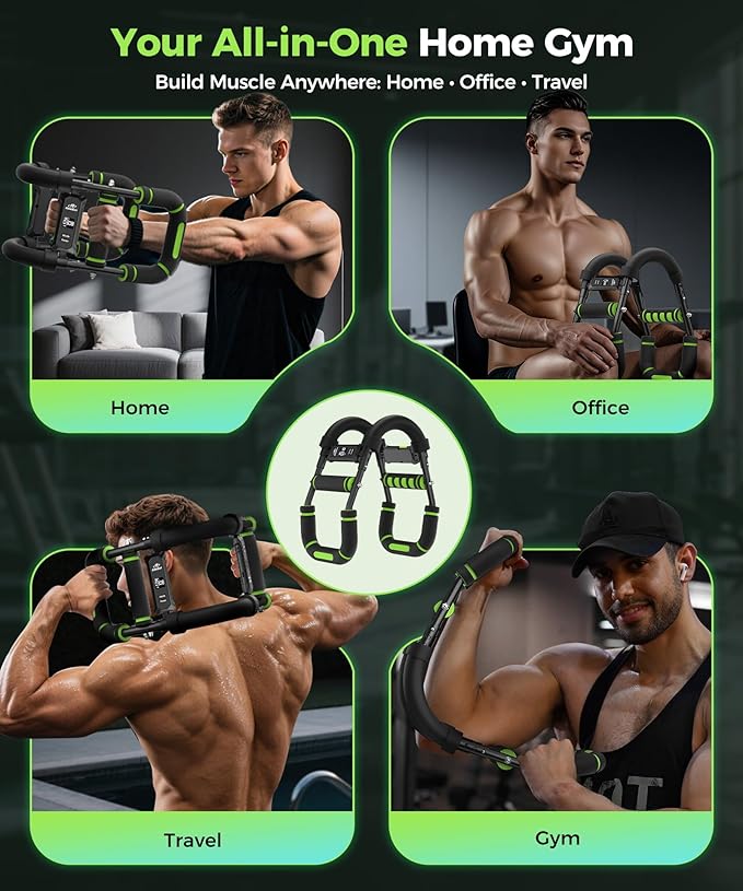 Twister Arm Trainer, Adjustable 5 Resistance Levels (40-130 lbs) Chest & Arm Workout Equipment for Men & Women, Ergonomic Home Gym Strength Trainer with Anti-Slip Handles & Carry Bag