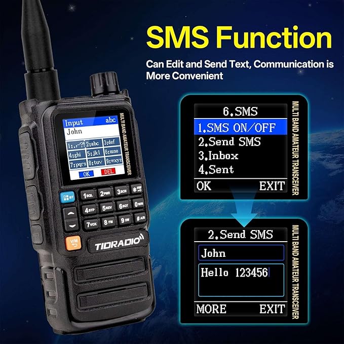 Ham Radio TIDRADIO TD-H3 Plus, Bluetooth-Headphone-connectable, Web Upgrade, APP PC Wireless Programming, 8-Band Long Range Walkie Talkies NOAA Weather Two-Way Radio Handheld for Survival Gear 2 Pack