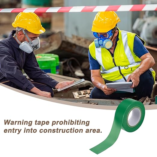 MECCANIXITY Flagging Tape,12 Pcs Non-Adhesive Plastic Neon Survey Marking Tape 1 Inch x 98 Feet for Tree Hunting Boundaries Hazardous Areas Marking Ribbon Deep Green