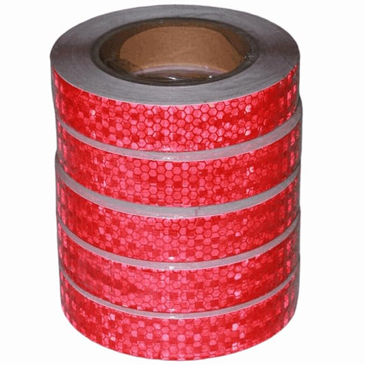 Red Reflective Tape Outdoor Waterproof 1 inch Wide for Trailer, High Visibility Safety Warning Adhesive Strips (66 feet, 5 Rolls)