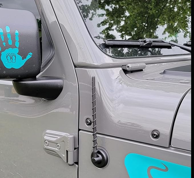 Antenna (9-Inch) for 2007-2025 Jeep Wrangler JK JL JKU JLU Gladiator JT Jeep Wrangler Gladiator Accessories, Jeep Sahara Rubicon Willys 4XE Sport Car Radio Short Antenna Replacement