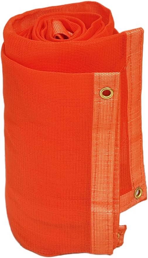 24-552-4040 220GSM Heavy Duty Orange Mesh Tarp - 40' x 40' Reinforced Rip-Resistant Construction Mesh Tarpaulin with Brass Grommets - 12mil Durable Protection for Agriculture, Landscaping