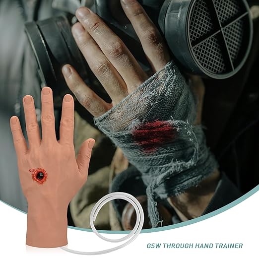 Hand Wound Packing Trainer Kit,GSW Through, Stop The Bleed Training, Bleed Control Kit for Medical Classes - Medium