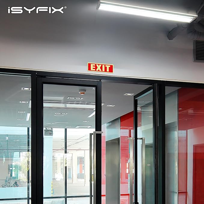 iSYFIX Exit Glow in the Dark Sign Aluminum – 6 Pack 12x4 Inch – Photoluminiscent, Laminated for Ultimate UV, Weather & Fade Resistance, Indoor & Outdoor for Business, School, Office, Warehouse