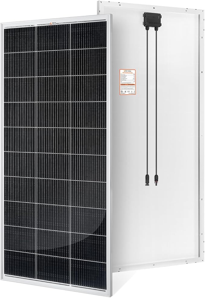 RICH SOLAR 200 Watt 12 Volt 18BB Cell Monocrystalline Solar Panel N-Type Cells High Efficiency Solar Module for RV Trailer Camper Marine Off Grid