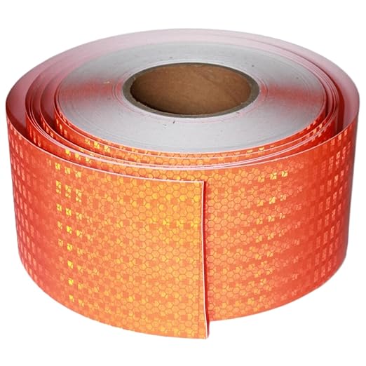 Industrial Reflective Tape Orange 4 inch Wide, Outdoor Waterproof High Visibility Safety Warning Adhesive Reflector Strips (166 feet)