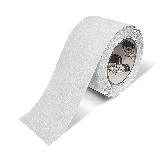 Mighty Line Anti-Slip Caution Floor Marking Tape for Safety, Warning, Heavy-Duty, Peel and Stick, Adhesive, Industrial Quality, 4" Glow, 60' Roll