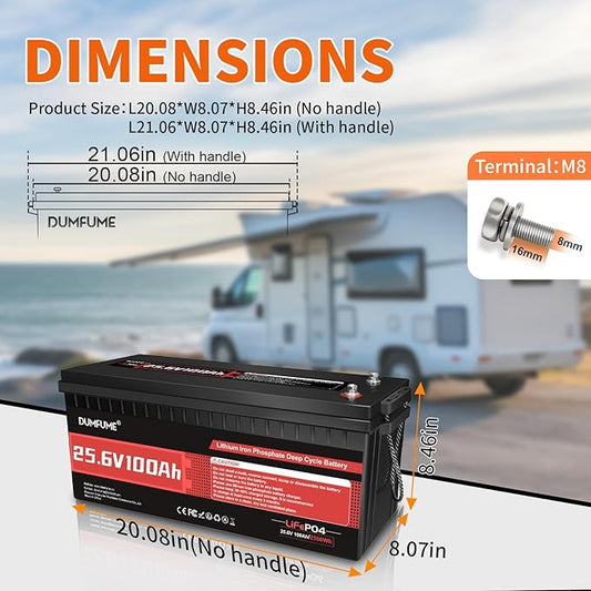 12V 200Ah LiFePO4 Lithium Battery,200A BMS,Max.2560W Load Power,15000+ Deep Cycles,10-Year Lifespan, Ideal for RV, Solar Energy Storage,Home Energy Storage and Off-Grid Camping