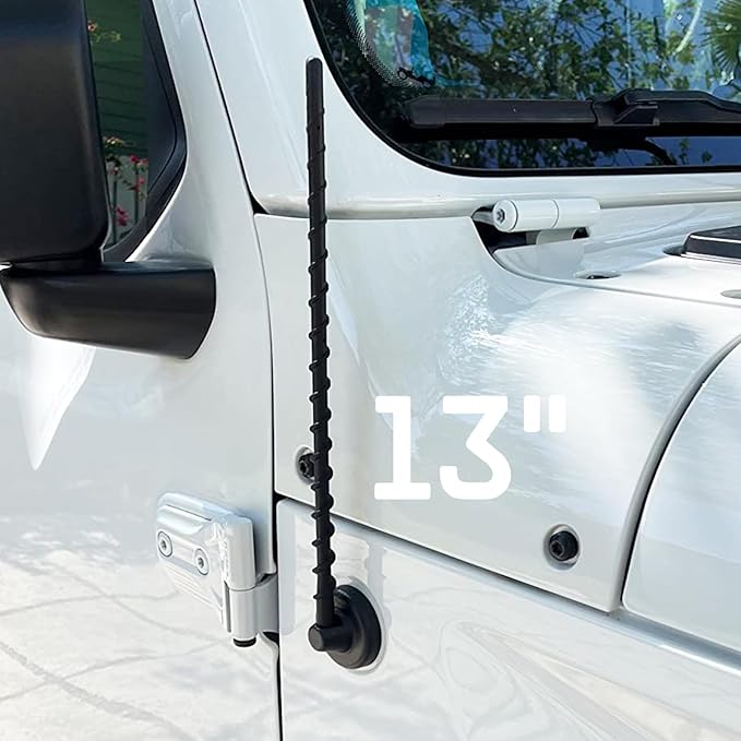 VOFONO 13 Inch Antenna for Jeep Wrangler Gladiator 2007-2026, Short Antenna for JL JK Rubicon Sahara Unlimited Sport Willys 4xe Mojave High Altitude Jeep Accessories