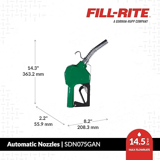 Fill-Rite SDN075GAN 3/4" 15 GPM Fuel Transfer Nozzle (Green)