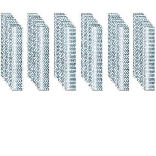 White Reflective Stickers 1 inch X 6 inch, Outdoor Waterproof High Visibility Warning Safety Adhesive Reflector Tape (60 Pcs)