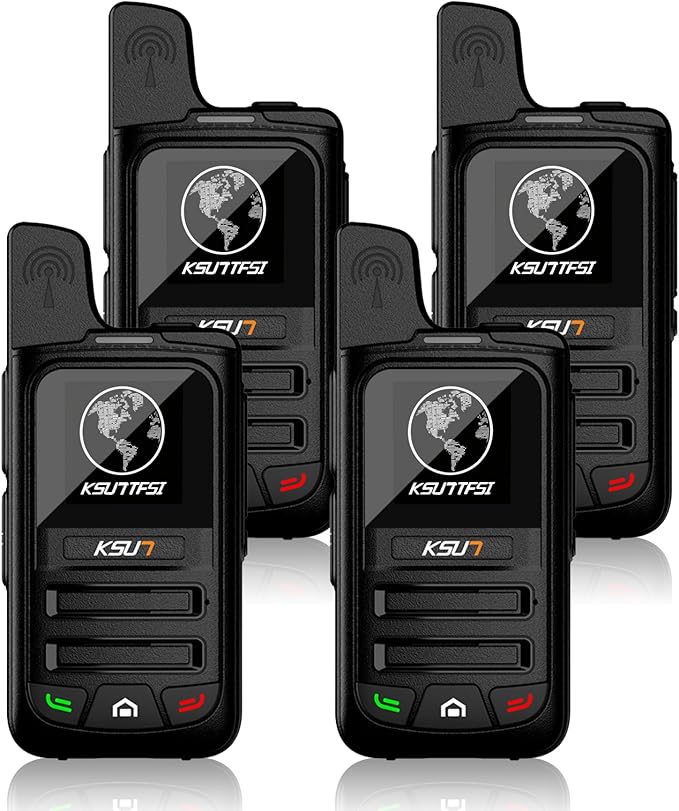 Lifetime Free Global Rapid Walkie Talkies Unlimited Range Nationwide PTT 4G LTE PoC Long Range Two Way Radios Long Distance 5000 Miles Professional for Family,Outdoor,Logistics (4 Pack with SIM)