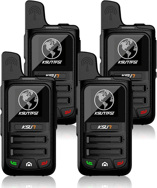 Lifetime Free Global Rapid Walkie Talkies Unlimited Range Nationwide PTT 4G LTE PoC Long Range Two Way Radios Long Distance 5000 Miles Professional for Family,Outdoor,Logistics (4 Pack with SIM)