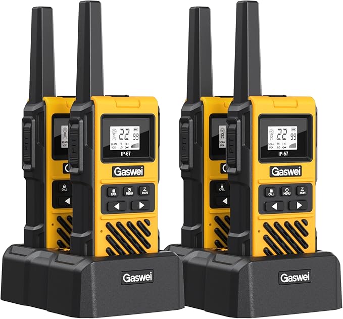 G1pro IP67 Waterproof Floating Walkie Talkies Long Range for Adults,Heavy Duty Two Way Radio,VOX,USB-C,Rechargeable Lithium Battery(4 Pack)