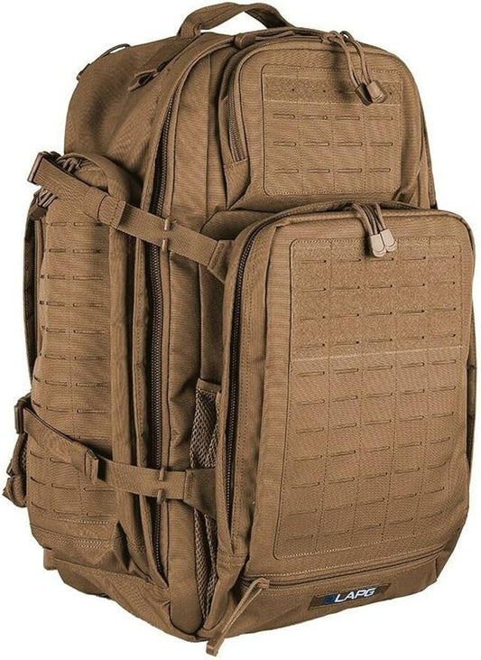 LA Police Gear LAPG Atlas 72 Hour Tactical Backpack for Men & Women, Large Bug Out Bag with MOLLE System, Hiking Hunting Combat Backpack, Coyote