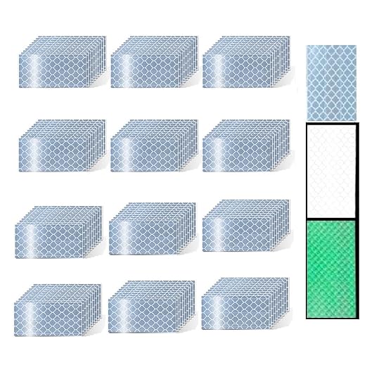 Glow in The Dark Reflective Stickers 1 inch X 2 inch for Car, High Visibility Warning Safety Reflective Strips (120 Pcs)
