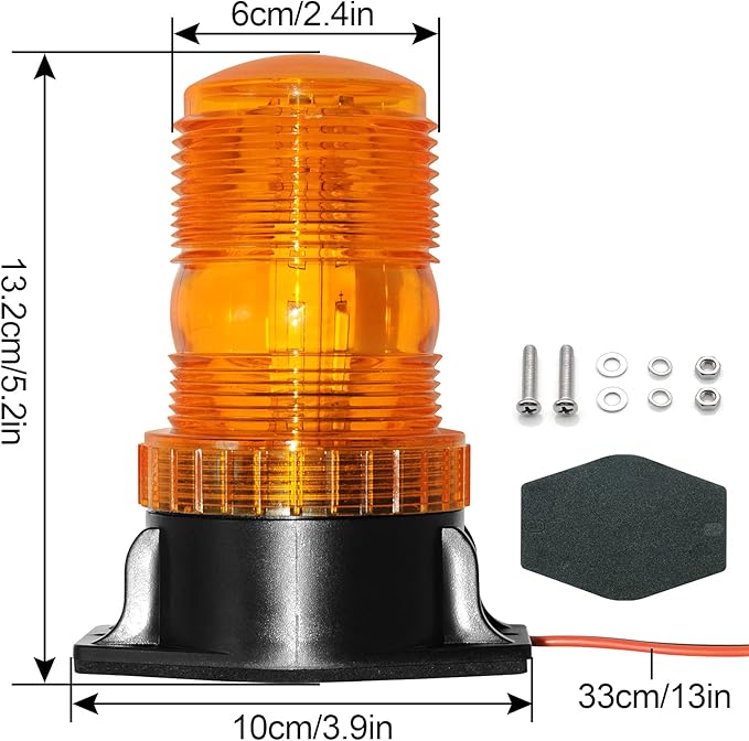 30 LED Amber Forklift Strobe Light 30W Vehicle Roof Safety Beacon Light for 10-110V Mower, ATV, Trucks, Tractor, Golf Carts, UTV, Cars, Bus - 2 Pack