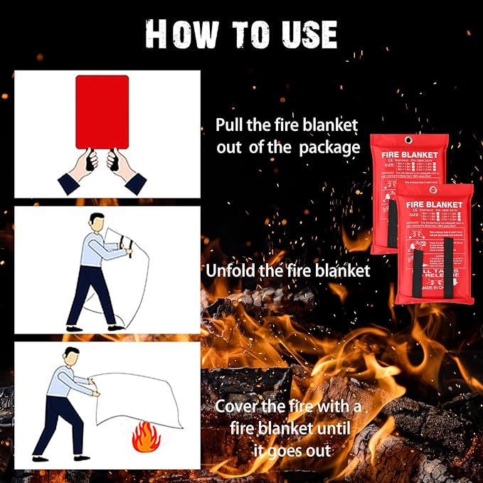 Macarrie 100 Pack Fire Blankets 39” x 39” Fire Blanket Emergency for Home and Kitchen Extinguisher Blankets Fiberglass Suppression Blanket Safety Fireproof Survival for Car Office Warehouse (Red)