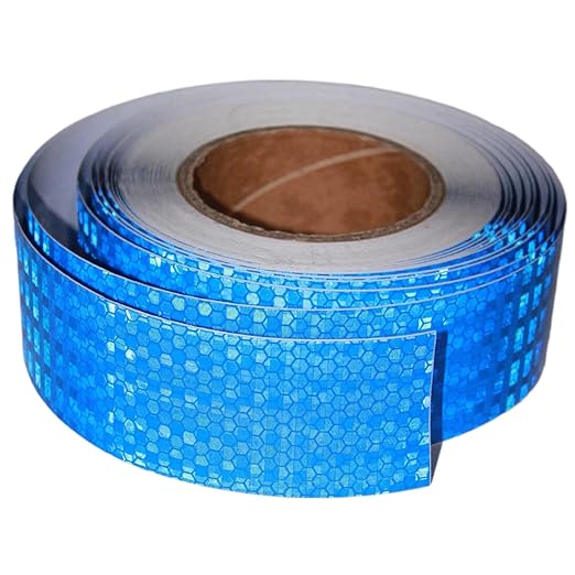 Industrial Reflective Tape Blue 2 inch Wide, Outdoor Waterproof Hazard Conspicuity Warning Marking Tape (66 feet)