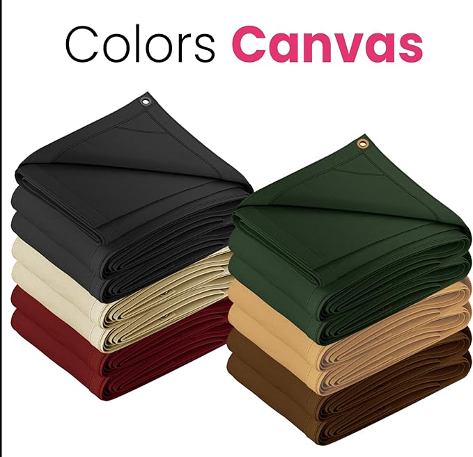 PROTARP Extreme Heavy Duty 20 OZ Water Resistant Canvas Tarp, UV Resistant Tarpaulin Cover with Rustproof Brass Grommets, Multipurpose for Canopy, Roof, Camping, Woodpile (Off White 20'X30')