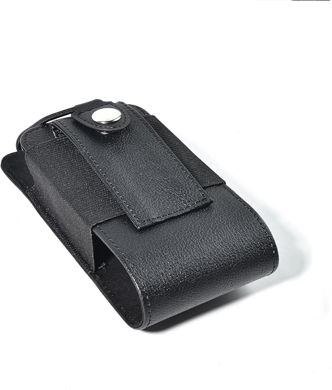 Leather Universal Radio Holster for Duty Belt with Back Clip,Walkie Talkie Pouch Holder for Motorola Baofeng Midland Kenwood Handheld Ham Radio