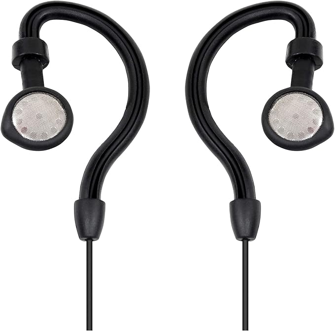 Midland® - AVPH4 Ear Clip Headset Headphones for Midland® GMRS Two-Way Radios – Secure Fit - Crystal Clear Communication Built-In Microphone and Push To Talk Button