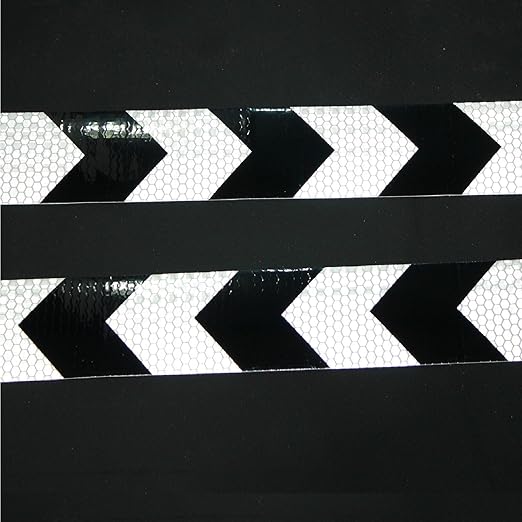 Black and White Reflective Tape 3 Inch x 168 Feet, Outdoor Waterproof Conspicuity Strong Adhesive Reflector for Trailers
