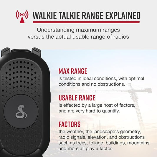 Cobra PX280 Compact Portable FRS Two-Way Radios - IP54 Certified Durability, Dock Charging, 12-Hr Battery, Compact Wearable Form Factor Professional Walkie Talkies for Business (6-Pack with Headsets)