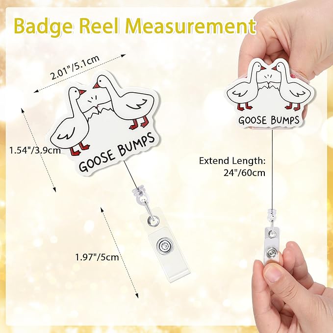 Goose Bumps Badge Reel with Alligator Clip Funny ID Badge Holders Cute RN LPN CNA MA PCT Badge Buddy Nursing Medical Students Nurse Accessories for Work