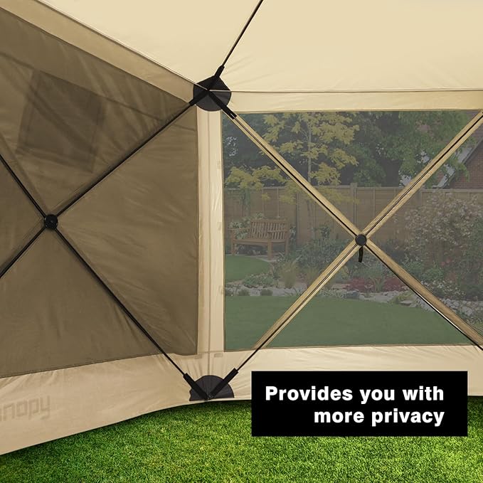 MASTERCANOPY Wind Screen Side Panel with Window for 10x10 Escape Screen Shelter Canopy Tent - Weatherproof, UV Resistant Sun Shade Attachment Accessory (Coffee Brown, 1 Pack)